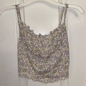 shein size small purple flower crop tank